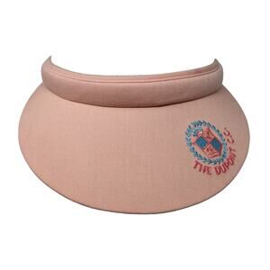 The Dupont C.C. Golf Sun Visor Cap Pink One Size Wide Embroidered Texace